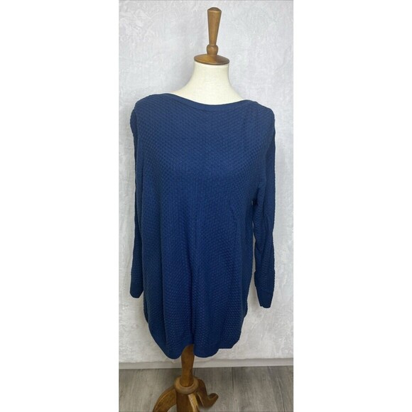 Westport Women's Pullover Sweater "X" Sleeve Detail Blue Size 1X - Picture 1 of 8